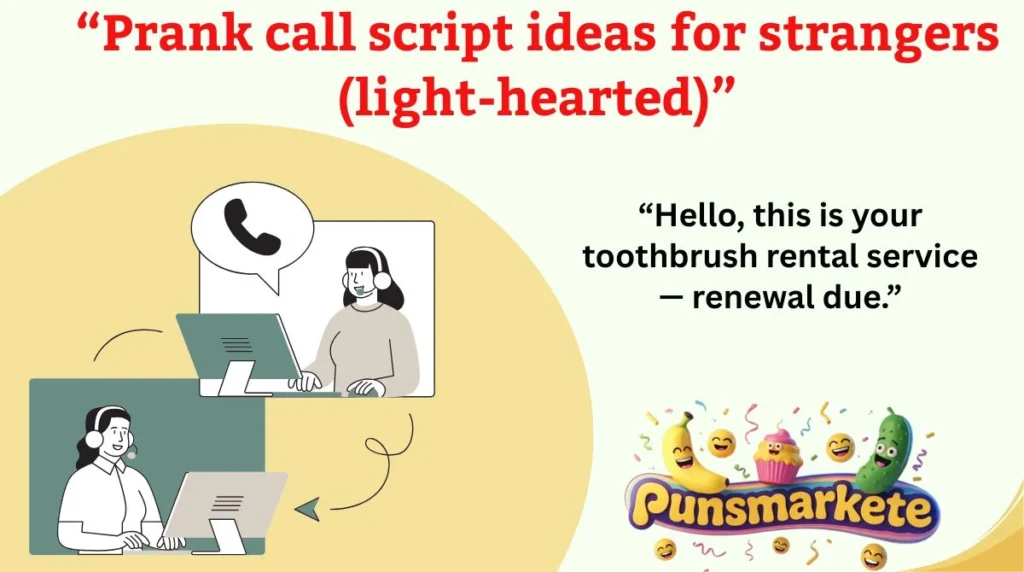 “Prank call script ideas for strangers (light-hearted)”