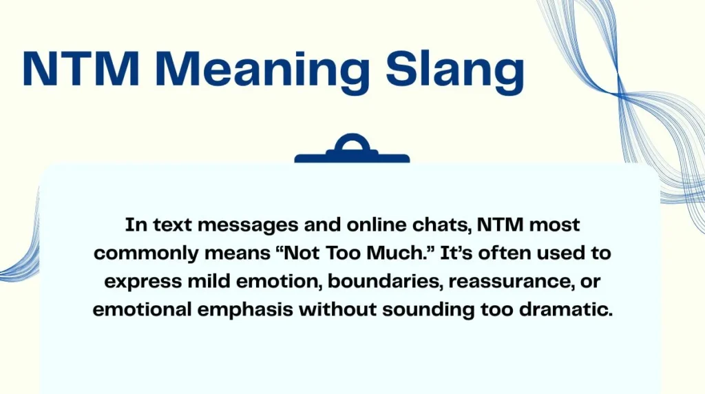 NTM Meaning Slang