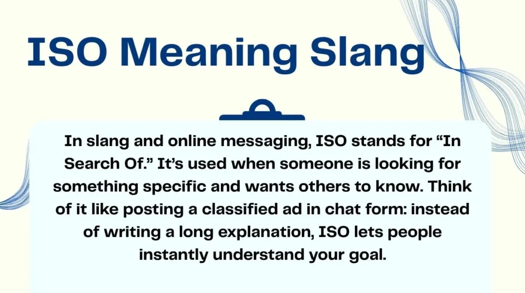 ISO Meaning Slang