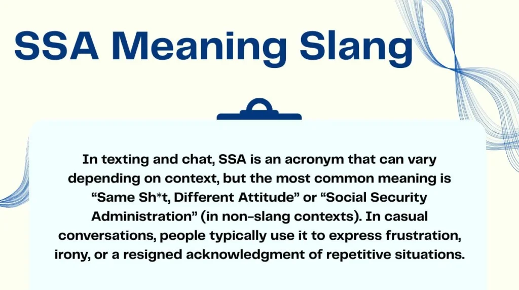 SSA Meaning Slang