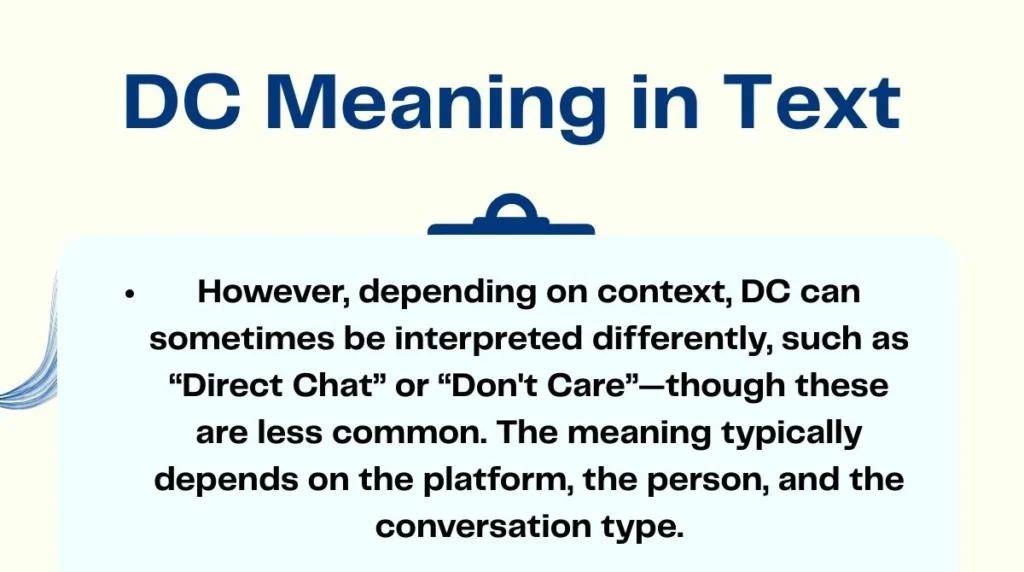 DC Meaning in Text
