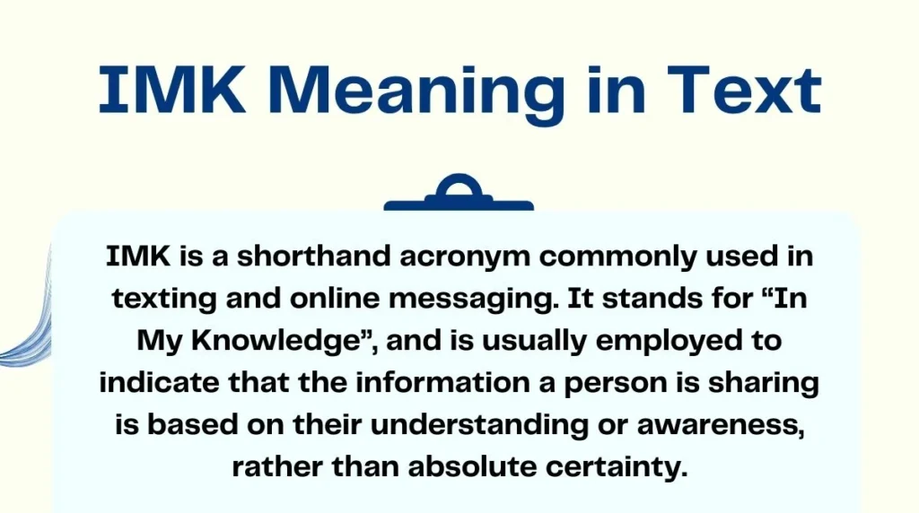 IMK Meaning in Text