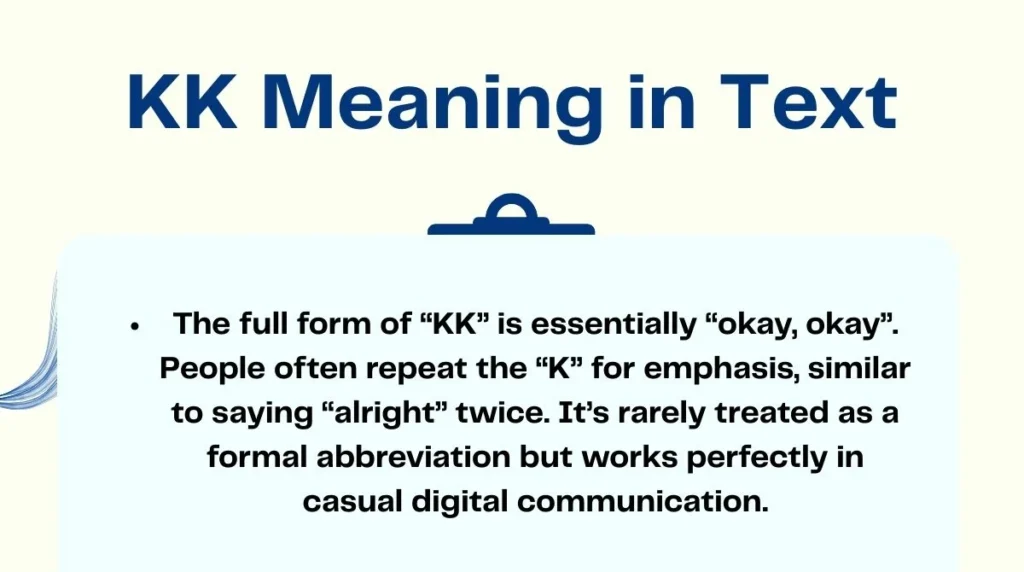 KK Meaning in Text