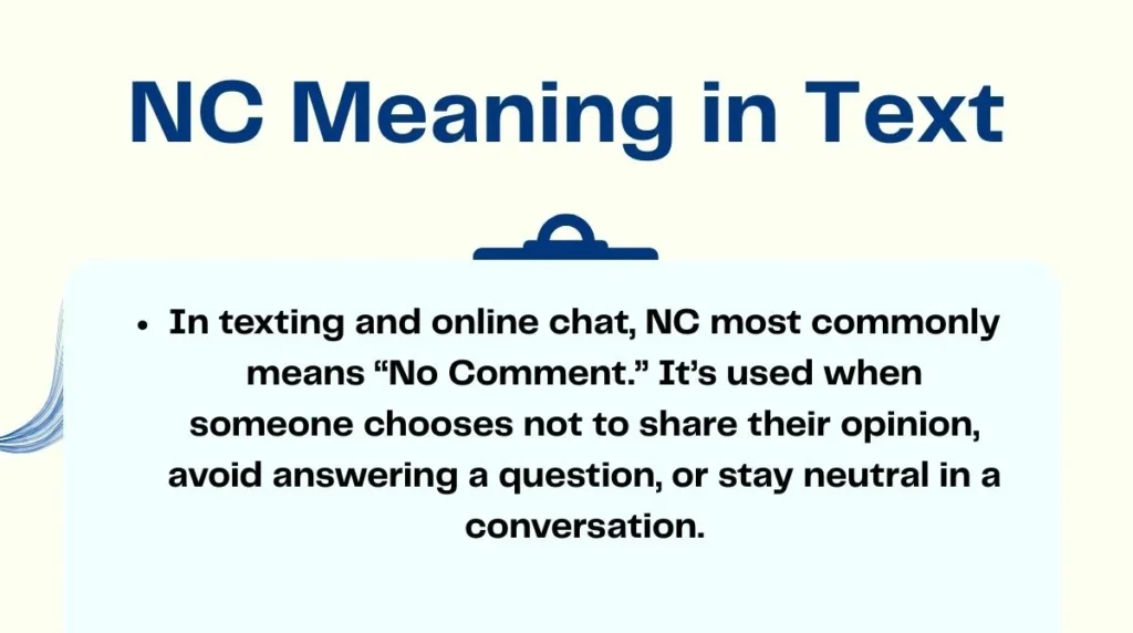 NC Meaning in Text