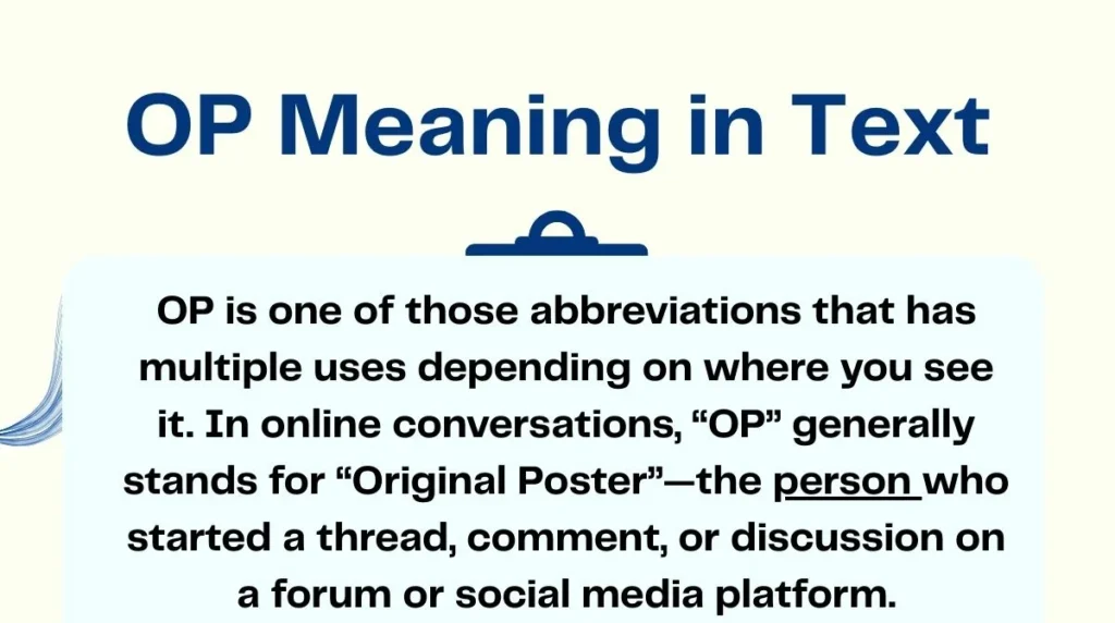 OP Meaning in Text