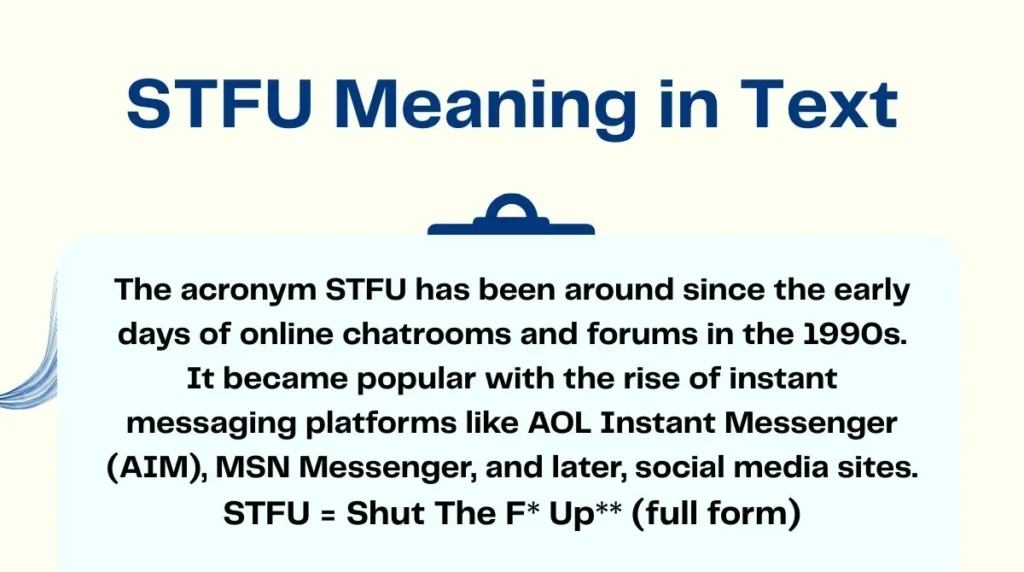 STFU Meaning in Text