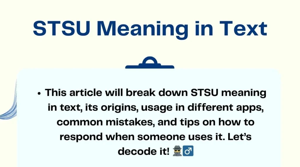 STSU Meaning in Text