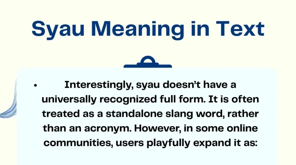 Syau Meaning in Text