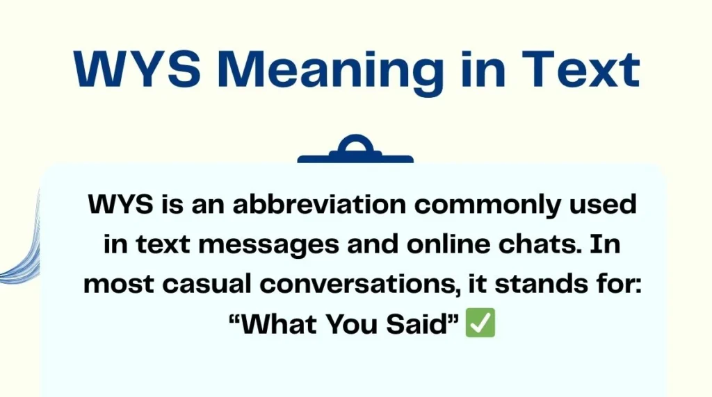 WYS Meaning in Text